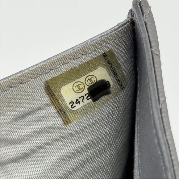 CHANEL BOY QUILTED TRIFOLD COMPACT WALLET SILVER - Picture 16 of 16